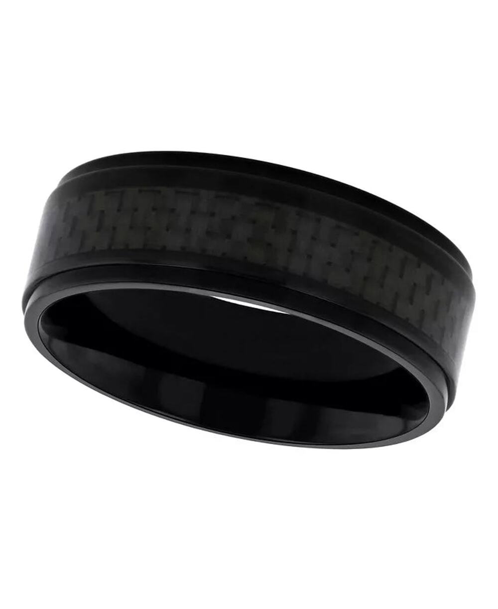 C&C Jewelry Macy's Men's Weave Inlay Lightweight Titanium Wedding Band - Size 11